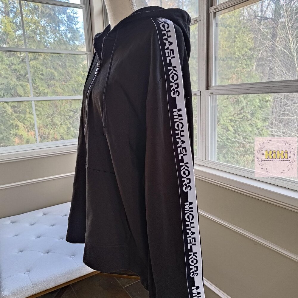 Michael Kors Logo Tape Cotton Blend Zip-Up Hoodie size XXL OF451X95MF